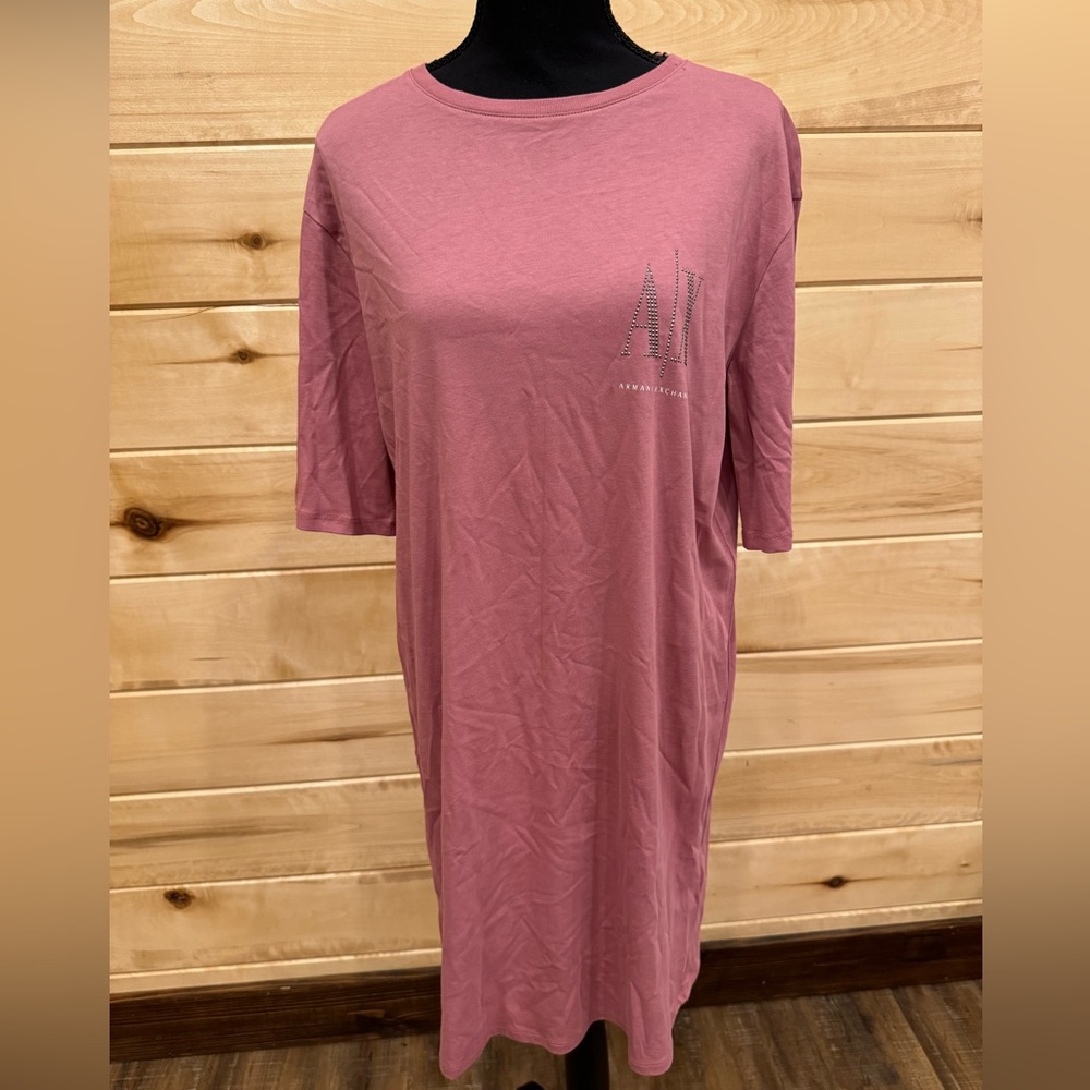 Armani Exchange Pink T Shirt Dress - Medium- NWT
